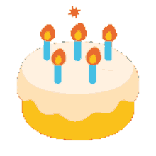 blob discors slice of cake birthday cake candles