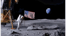 Astronaut American Flag GIF