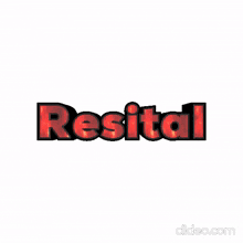 a red and black logo that says resital on it