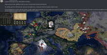 a computer screen shows a map of europe with the words get an reich on it