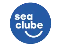 a blue sea clube logo with a smiling face