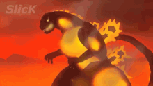 a drawing of a monster with the word slick in the upper right corner