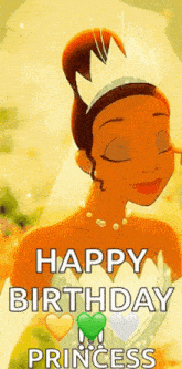 tiana from the princess and the frog is wearing a crown on her head and smiling .