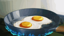 anime egg frying eggs frying pan sunny side up