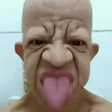 Bald Man Tonge GIF - Bald Man Tonge Weird GIFs