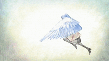 a drawing of a girl with wings and a bird 's body