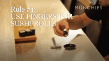 Use Fingers For Sushi Rolls Dipping GIF - Use Fingers For Sushi Rolls Dipping Dunk GIFs