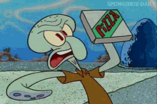 Pizza Squidward Tentacles GIF - Pizza Squidward Tentacles Mad GIFs