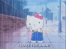Hello Kitty Rain GIF - Hello Kitty Rain I Love The Rain GIFs