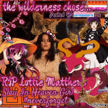 a collage of anime characters with the words " the wilderness chose " on the top