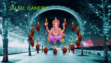 Jai Sh Ganesh Candles GIF - Jai Sh Ganesh Candles Christmas Lights GIFs