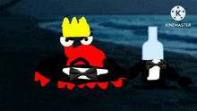 Seaside King Crabby And Bottle Dressed Up GIF - Seaside King Crabby And Bottle Dressed Up GIFs