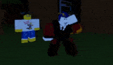 a roblox character wearing a shirt that says " blaze dozen "