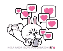 cony line cute love texting