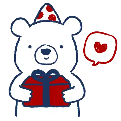 White Bear Sticker - White Bear Birthday Stickers