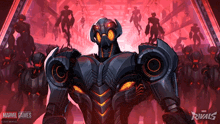 a poster for marvel games rivals with a robot