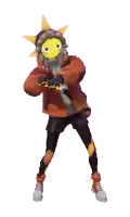 a cartoon character with a sun on his head