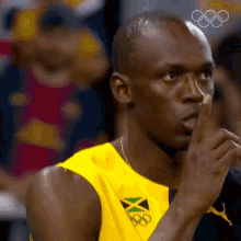 Shhh Usain Bolt GIF - Shhh Usain Bolt Olympics GIFs