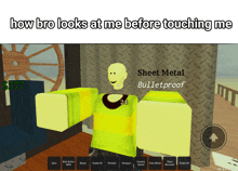 a screenshot of a video game that says sheet metal bullet proof
