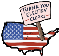 Thank You Election Clerks Thanks Sticker - Thank You Election Clerks Thank You Thanks Stickers