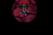 a video game character is standing next to a piece of paper