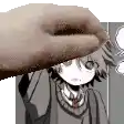 a hand is holding a piece of paper in front of a picture of a person .