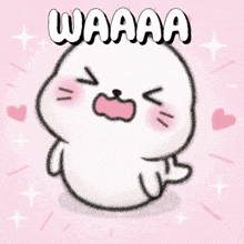a cartoon drawing of a seal with the words waaaa on it
