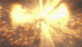a person is standing in front of a large explosion in the sky .