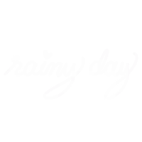 the word rainy day is on a white background