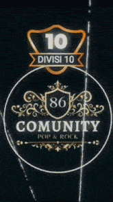 a logo for the 86 community pop & rock division