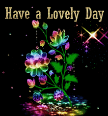 a colorful flower with the words have a lovely day