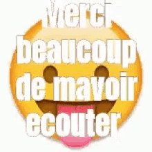 emoji merci tongue out thank you very much french