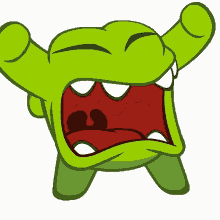 screaming om nom om nom and cut the rope angry furious