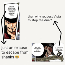 Mihawk Is Scared Of Shanks One Piece GIF - Mihawk Is Scared Of Shanks One Piece Meme GIFs