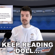 Keep Reading Doll Benedict Townsend GIF - Keep Reading Doll Benedict Townsend Youtuber News GIFs