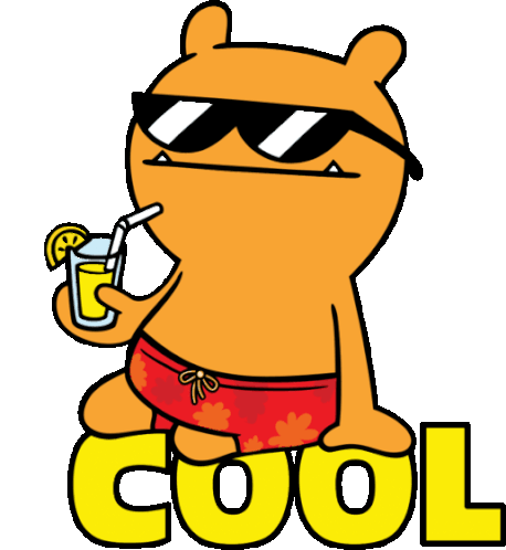Wage Looks Cool Sipping A Drink With Shades, Says Cool Sticker - Ugly Dolls Lemonade Cool Stickers