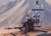 a video game character with the name rawmebastion on the top left