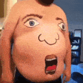 a man with a face painted on his belly