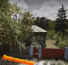 a picture of a house with the words home sweet home