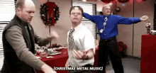 the office christmas metal music dance party