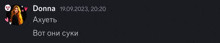 a black screen with a picture of a woman and the words donna