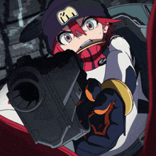 a cartoon character with a hat that says rn on it