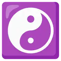 a purple square with a white yin yang symbol