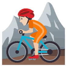 mountain biking joypixels mountain biker mountain cyclist exercise