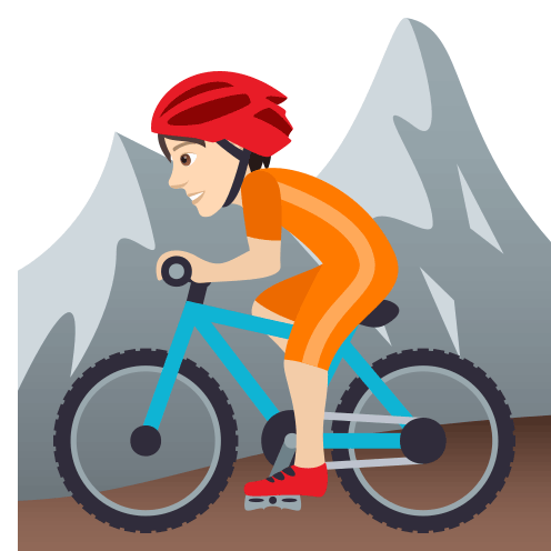 Mountain Biking Joypixels Sticker - Mountain Biking Joypixels Mountain Biker Stickers