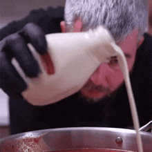 Pouring Some Milk Albert Niazhvinski GIF - Pouring Some Milk Albert Niazhvinski Albert Cancook GIFs