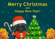 merry christmas and happy new year star wars greetings dark vader