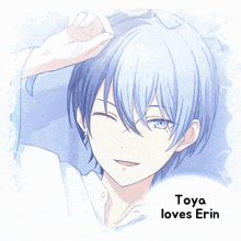 a picture of a boy with the words toya loves erin