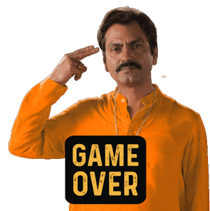 Game Over ख़त्म Sticker - Game Over ख़त्म पिस्टल Stickers