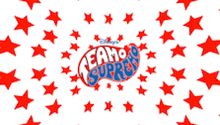 a logo for disney 's teamo supreme with red and blue stars